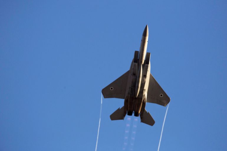 An Israeli air force F-15 fighter jet