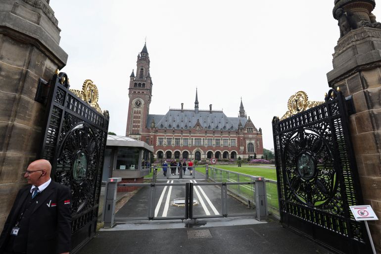 View of the International Court of Justice (ICJ) ahead of a hearing where South Africa requests new emergency measures over Israel's attacks on Rafah as part of an ongoing case South Africa filed at the ICJ in December last year accusing Israel of violating the Genocide Convention during its offensive against Palestinians in Gaza, in The Hague, Netherlands May 16, 2024. REUTERS/Yves Herman