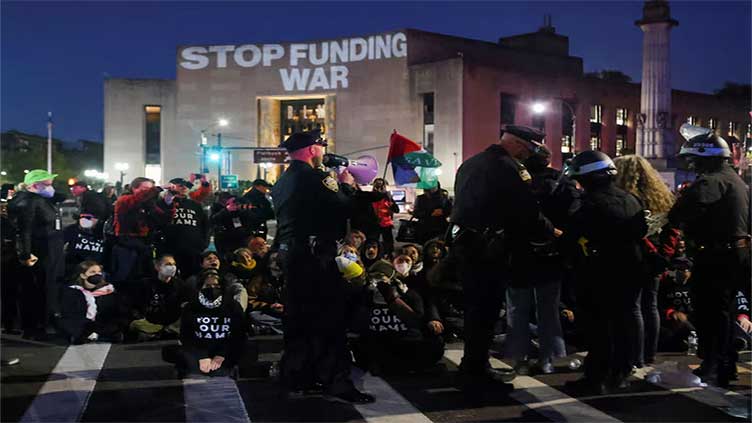 Gaza protests grow at US colleges, thousands demonstrate in Brooklyn